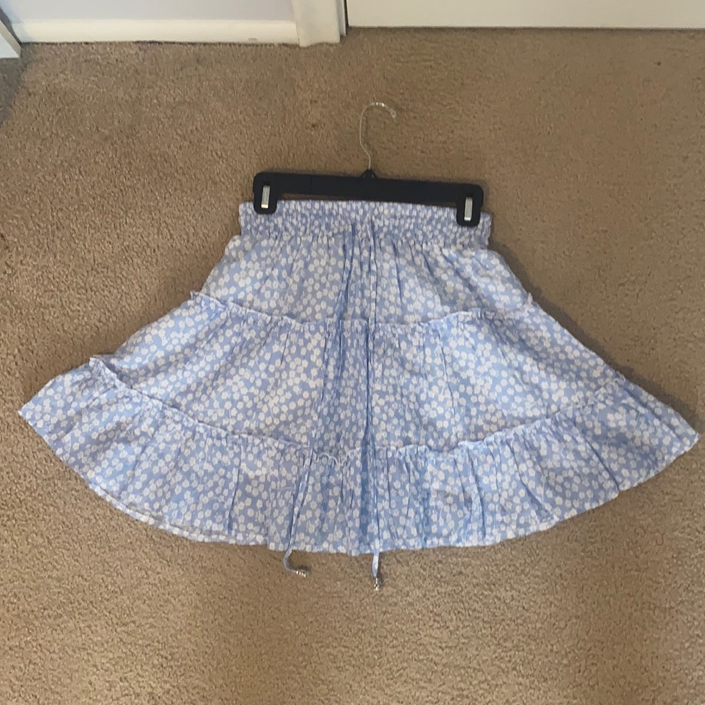 blue and white flowy princess polly skirt